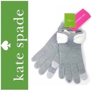 Kate Spade ♠️ Heather Grey Gloves with Bow